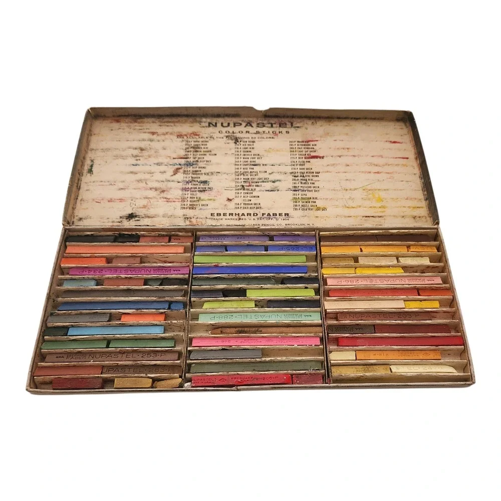 Vintage Eberhard Faber Nupastel Color Sticks 36 Asst No 273 Art‎ Pastels 1954